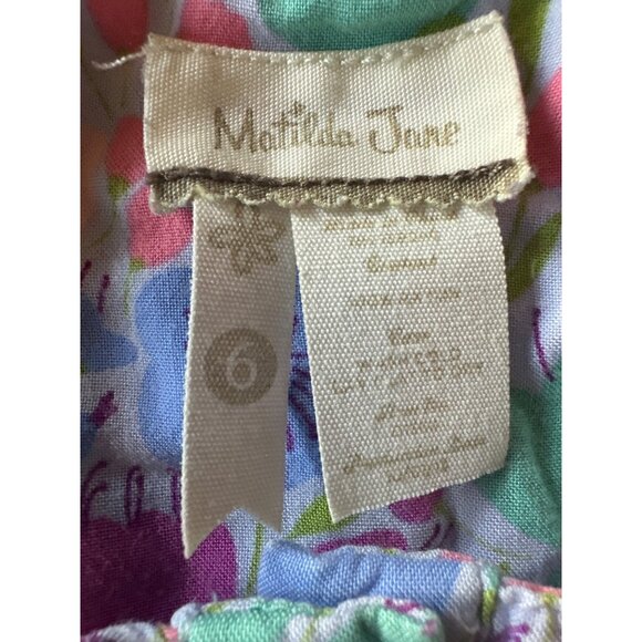 Matilda Jane Girls Floral Print Dress Scalloped Hem Ruffle Size 6 Multicolor - Picture 2 of 5